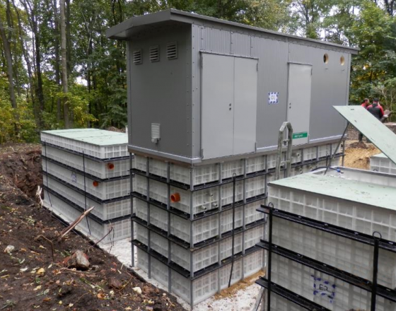 Real installation of a two-line membrane WWTP