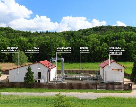 Celkový pohled na čistírnu